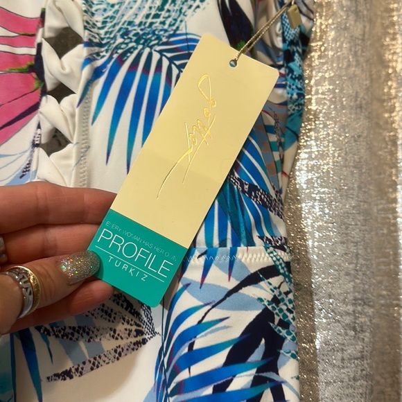 Profile By Gottex Turkiz One-Piece Swimsuit, Size 14 NWT - Picture 8 of 8